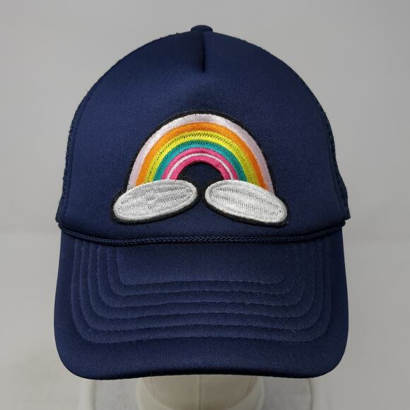 Rainbow Snapback Rope Trucker Hat Blue One Size Mesh Back Dalix Outdoor - Picture 2 of 9